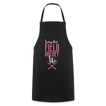 Field Hockey Living That Field - Cooking Apron - black - Front - AI Model Male 185 dark (185cm)