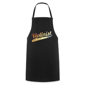 Joueur de violon rétro - Tablier de cuisine - noir - Devant - AI Model Male 185 dark (185cm)