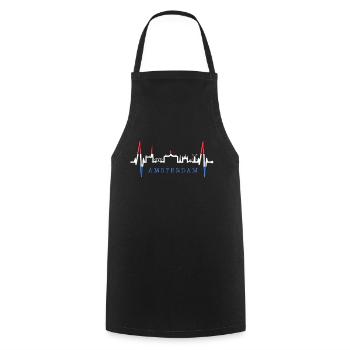 Amsterdam Skyline Pays-Bas Heartbeat Holland - Tablier de cuisine - noir - Devant - AI Model Male 185 dark (185cm)