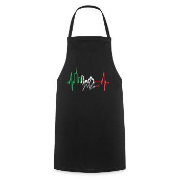 Mailand Skyline Italien Herzschlag Fan Love Milano - Kochschürze - Schwarz - Vorne - AI Model Male 185 dark (185cm)