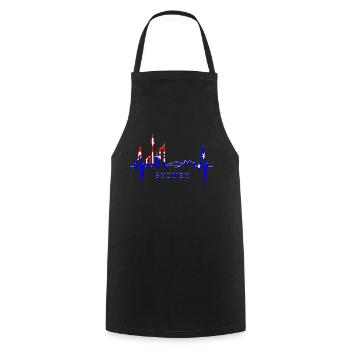 Sydney Skyline Herzschlag Australien Fan Puls Herz - Kochschürze - Schwarz - Vorne - AI Model Male 185 dark (185cm)