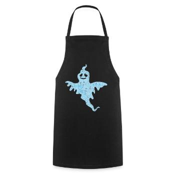 Fantôme d’Halloween - Tablier de cuisine - noir - Devant - AI Model Male 185 dark (185cm)