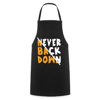 Ne reculez jamais dans la conception - Tablier de cuisine - noir - Devant - AI Model Male 185 dark (185cm)
