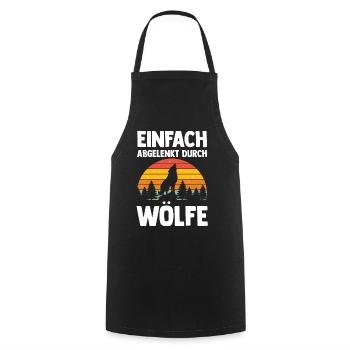 Tier Waldtier Wolf - Kochschürze - Schwarz - Vorne - AI Model Male 185 dark (185cm)