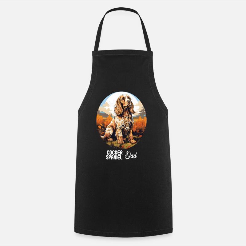 Dog Cocker Spaniel - Cooking Apron - black