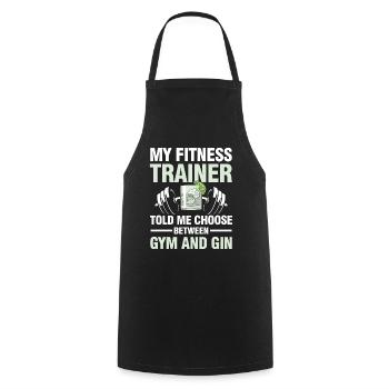 Fitness Trainer Gym And Gin Calisthenics - Kochschürze - Schwarz - Vorne - AI Model Male 185 dark (185cm)