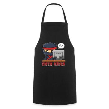 Data Mining, Data Ninja Programmer, Machine Learning - Cooking Apron - black - Front - AI Model Male 185 dark (185cm)