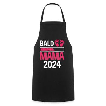 Werdende Mama 2024 - Kochschürze - Schwarz - Vorne - AI Model Male 185 dark (185cm)