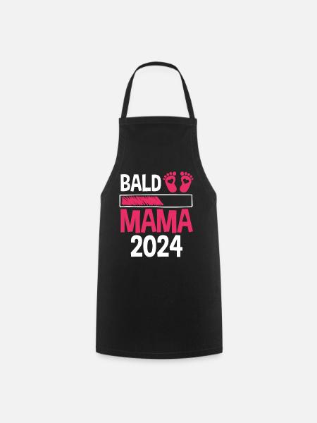 Werdende Mama 2024 - Kochschürze - Schwarz