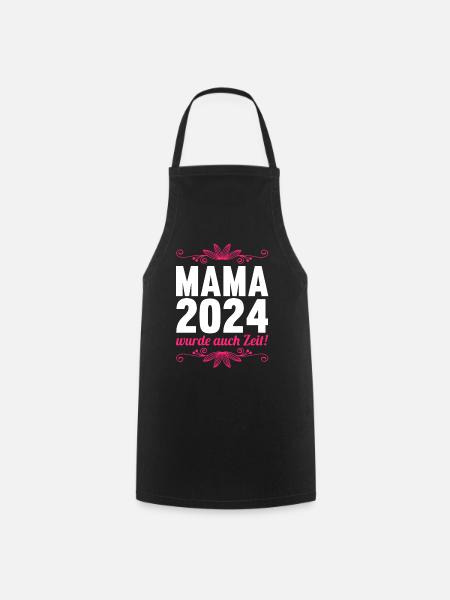 Werdende Mama 2024 - Kochschürze - Schwarz