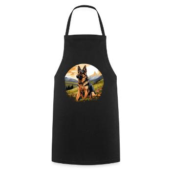 Dog Shepherd - Cooking Apron - black - Front - AI Model Male 185 dark (185cm)