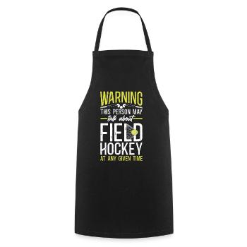 Field Hockey Warning This Person - Cooking Apron - black - Front - AI Model Male 185 dark (185cm)