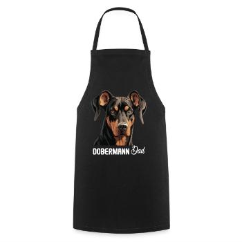 Dog Doberman - Cooking Apron - black - Front - AI Model Male 185 dark (185cm)
