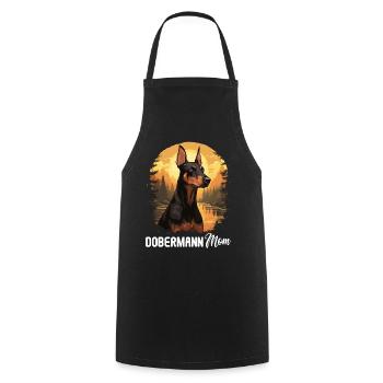 Dog Doberman - Cooking Apron - black - Front - AI Model Male 185 dark (185cm)