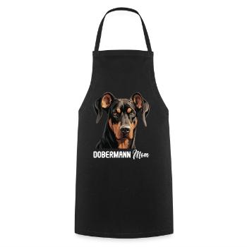 Dog Doberman - Cooking Apron - black - Front - AI Model Male 185 dark (185cm)