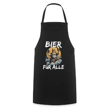Bier für alle Wikinger für einen Bier Fans und - Kochschürze - Schwarz - Vorne - AI Model Male 185 dark (185cm)