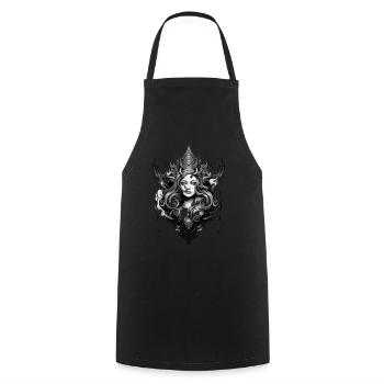 Gothik Queen für Gothik Fans - Kochschürze - Schwarz - Vorne - AI Model Male 185 dark (185cm)