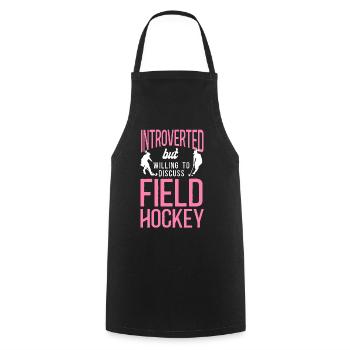 Field Hockey Introverted But - Kochschürze - Schwarz - Vorne - AI Model Male 185 dark (185cm)