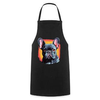 Dog French Bulldog - Cooking Apron - black - Front - AI Model Male 185 dark (185cm)