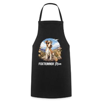 Dog Fox Terrier - Cooking Apron - black - Front - AI Model Male 185 dark (185cm)