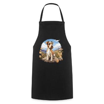 Dog Fox Terrier - Cooking Apron - black - Front - AI Model Male 185 dark (185cm)