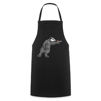 Dachs Dart Dartpfeil - Kochschürze - Schwarz - Vorne - AI Model Male 185 dark (185cm)