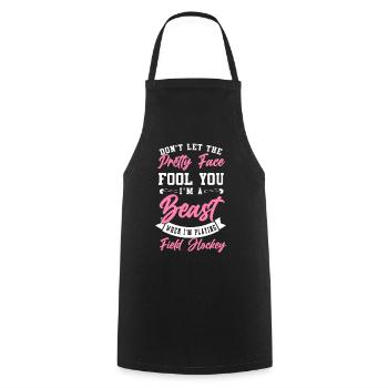 Field Hockey Don't Let The Pretty - Cooking Apron - black - Front - AI Model Male 185 dark (185cm)