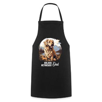 Hund Golden Retriever - Kochschürze - Schwarz - Vorne - AI Model Male 185 dark (185cm)