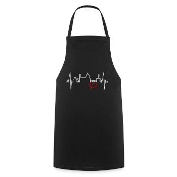 Florence Skyline Italy Heartbeat I Love Firenze - Cooking Apron - black - Front - AI Model Male 185 dark (185cm)
