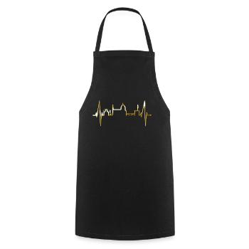 Florence Skyline Italy Heartbeat I Love Firenze - Cooking Apron - black - Front - AI Model Male 185 dark (185cm)