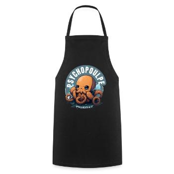 PsychoPoulpe Océan Kawaii - Tablier de cuisine - noir - Devant - AI Model Male 185 dark (185cm)