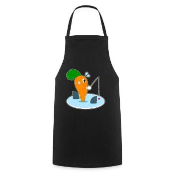 Pêche à la canne à pêche Carrot Angler - Tablier de cuisine - noir - Devant - AI Model Male 185 dark (185cm)