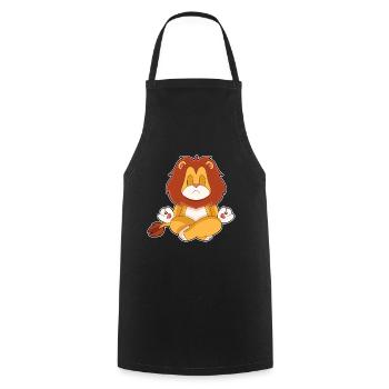 Leo Yoga Fitness Méditation - Tablier de cuisine - noir - Devant - AI Model Male 185 dark (185cm)