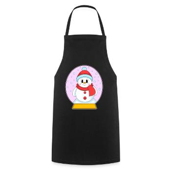Snowman Christmas Winter Time - Cooking Apron - black - Front - AI Model Male 185 dark (185cm)