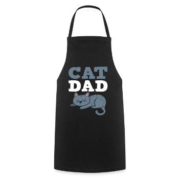 Cat Dad Katzenvater - Kochschürze - Schwarz - Vorne - AI Model Male 185 dark (185cm)