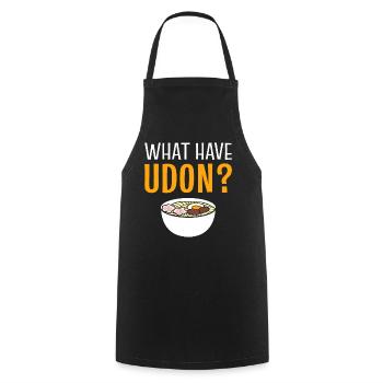 Udon Liebhaber Lebensmittelkritiker - Kochschürze - Schwarz - Vorne - AI Model Male 185 dark (185cm)