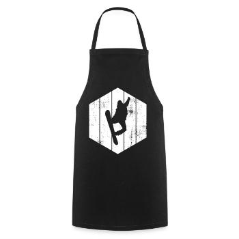 Snowboarder Drawing - Cooking Apron - black - Front - AI Model Male 185 dark (185cm)