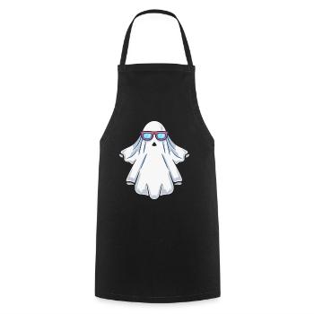 Halloween Ghost With Sunglasses - Funny Ghost Hall - Cooking Apron - black - Front - AI Model Male 185 dark (185cm)