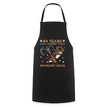 83 Years Still Raiding While Drinking Mead - 83. - Cooking Apron - black - Front - AI Model Male 185 dark (185cm)