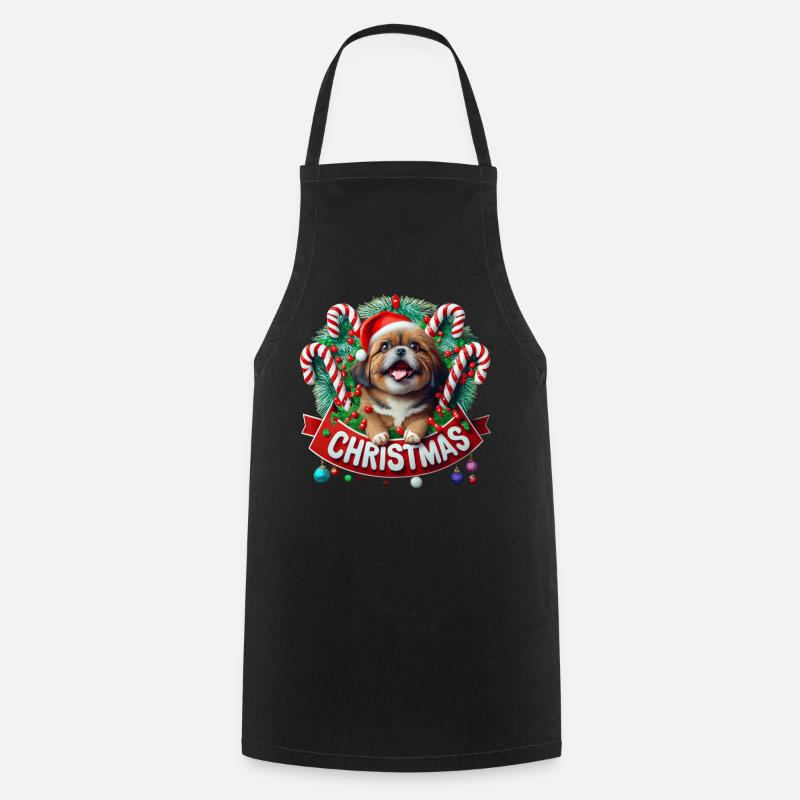 christmas Mignon petit chien - Tablier de cuisine - noir