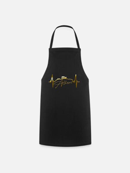 Athènes Skyline Heartbeat Grèce Acropole - Tablier de cuisine - noir