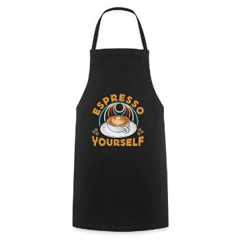 Espresso Yourself Coffee Drinker Barista Caffeine - Kochschürze - Schwarz - Vorne - AI Model Male 185 dark (185cm)