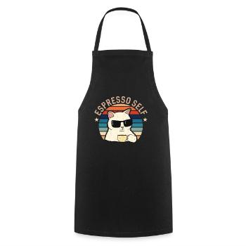 Espresso Self Loves Coffee Bean Barista Caffeine - Cooking Apron - black - Front - AI Model Male 185 dark (185cm)
