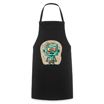 Cute zombie with a square head - Cooking Apron - black - Front - AI Model Male 185 dark (185cm)
