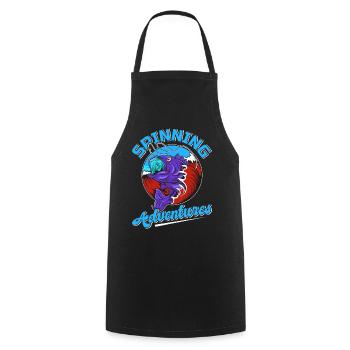 Fishing, Angler, Fisherman Fishing and Pike Fishing - Cooking Apron - black - Front - AI Model Male 185 dark (185cm)