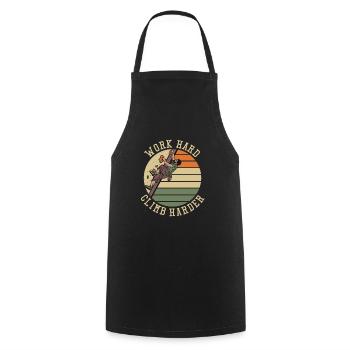 Work Hard Climb Harder, Bouldering, Sport Climbing - Cooking Apron - black - Front - AI Model Male 185 dark (185cm)