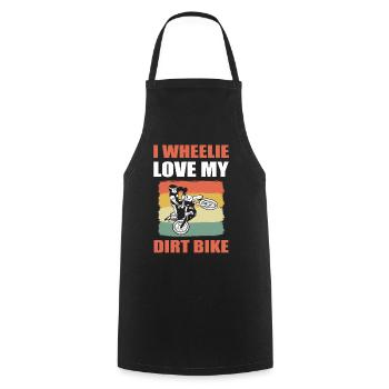 I Wheelie Love My Dirt Bike Motocross -Fahrer - Kochschürze - Schwarz - Vorne - AI Model Male 185 dark (185cm)