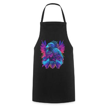 Neon Adler Synthwave Adler - Kochschürze - Schwarz - Vorne - AI Model Male 185 dark (185cm)