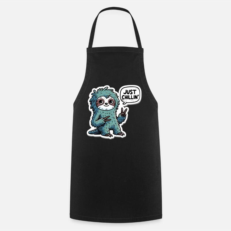 Autocollant Just Chillin Sloth - Tablier de cuisine - noir