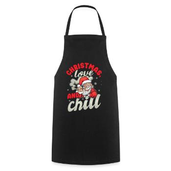 chill chilling Santa lustiger Spruch Weihnachten - Kochschürze - Schwarz - Vorne - AI Model Male 185 dark (185cm)